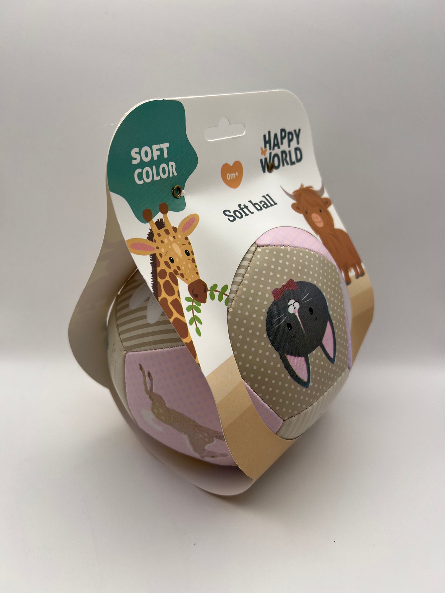 Zachte baby bal met dieren Roze