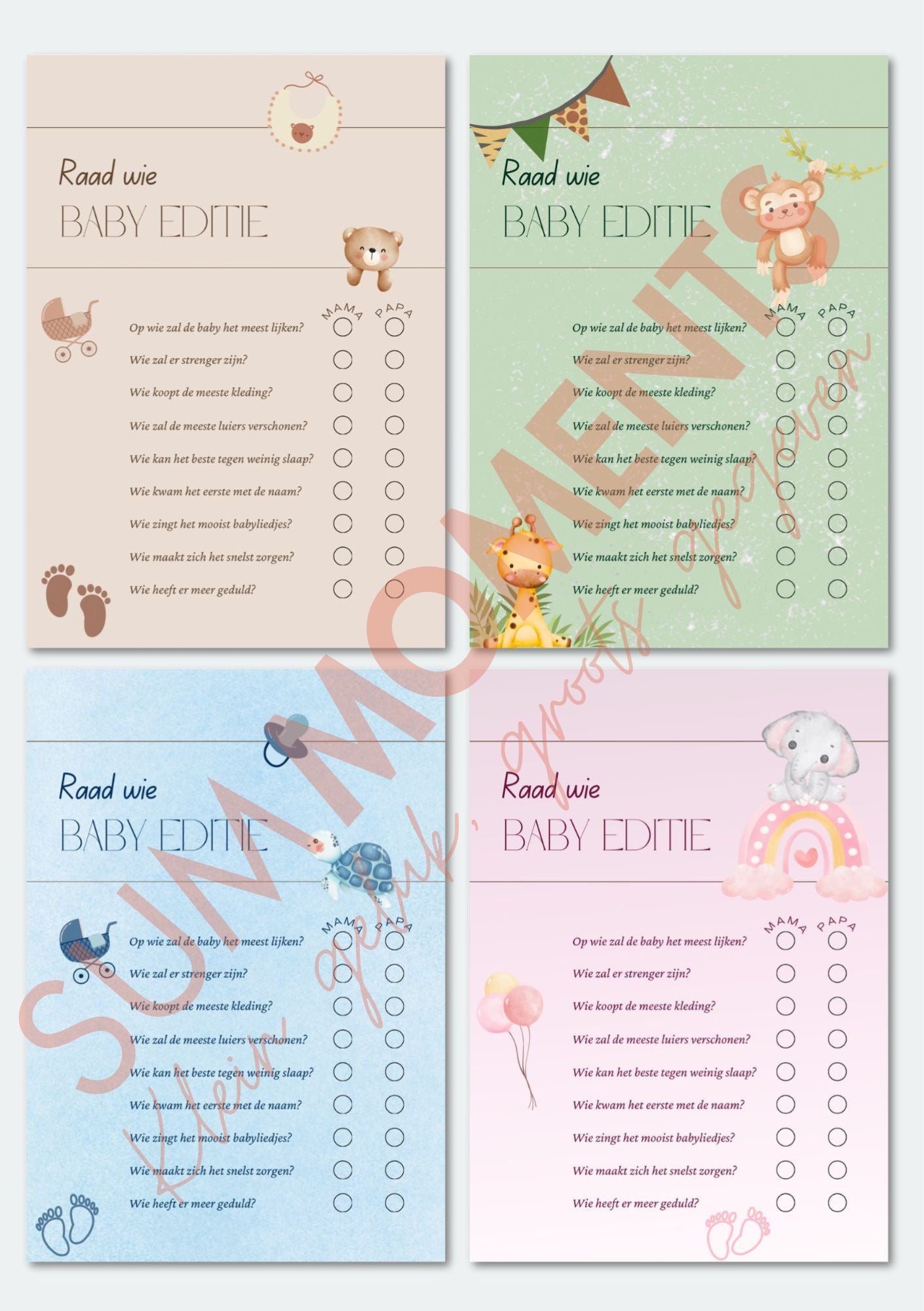 Babyshower Raad Wie