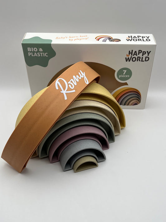 Stapel regenboog met naam