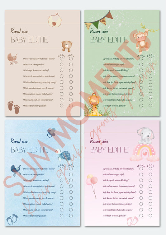 Babyshower Raad Wie