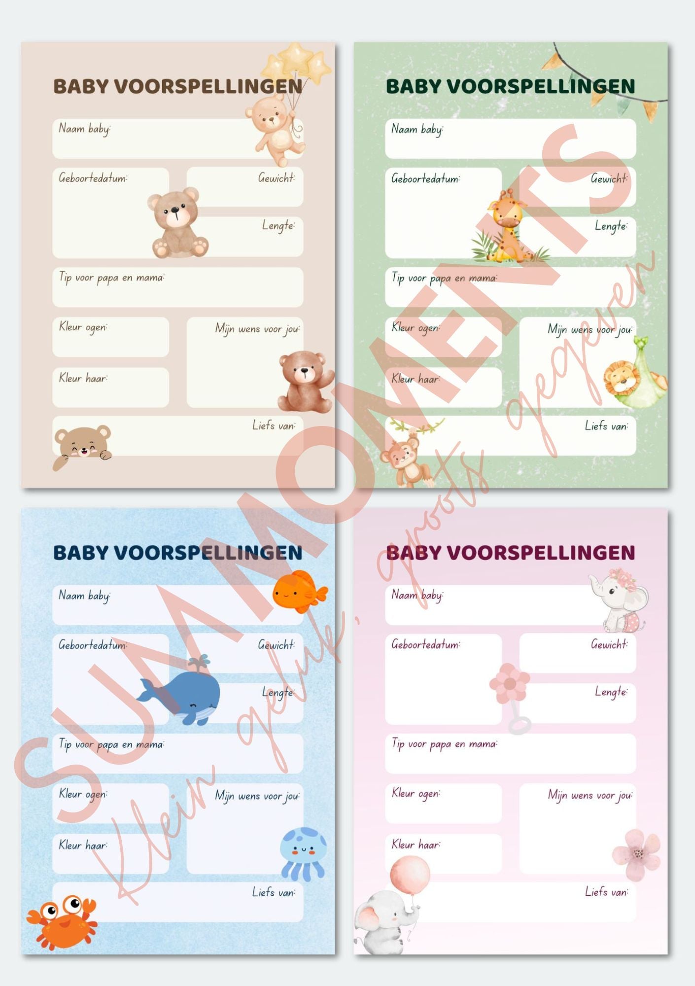 Babyshower Voorspellingen