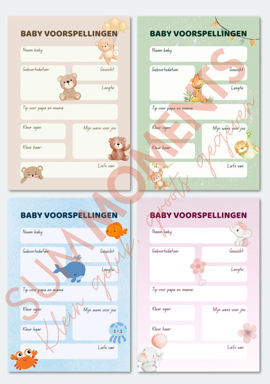 Babyshower Voorspellingen
